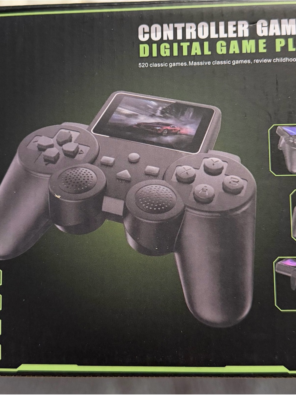 Black Wireless Controller Gamepad with Built-In Screen